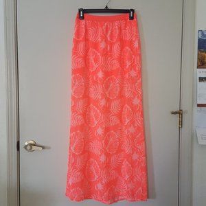 H&M Hot Pink Tropical Floral Maxi Skirt